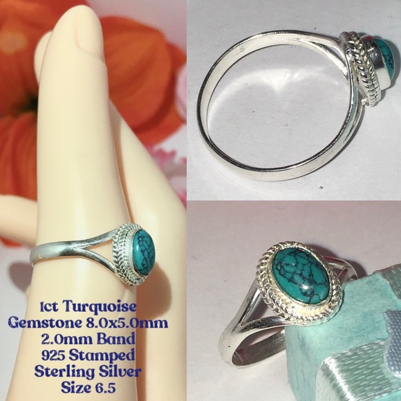 🎊HP🎊 Turquoise Gemstone Handmade Minimalist Boho Ring - Picture 3 of 5